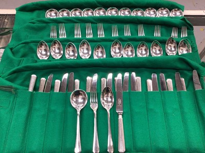 Lot 741 - Extensive plated service of cutlery for 12 place settings my Mappin and Webb, together with various other plated items.