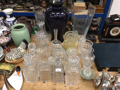 Lot 26 - Cut glass decanters, vases and other glassware
