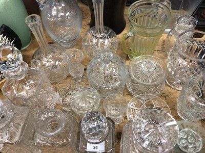Lot 26 - Cut glass decanters, vases and other glassware
