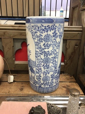 Lot 39 - Chinese-style blue and white porcelain stick stand