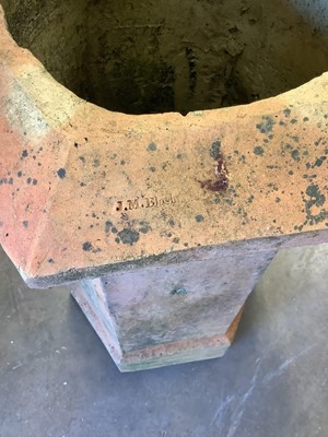 Lot 1028 - Vitorian terracotta chimney pot of hexagonal form