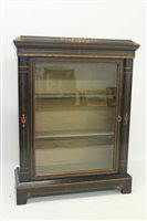 Lot 1457 - Late Victorian ebonised and satinwood inlaid...