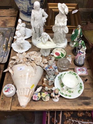 Lot 43 - Group of 19th century and later ceramics to include Blanc de Chine figures