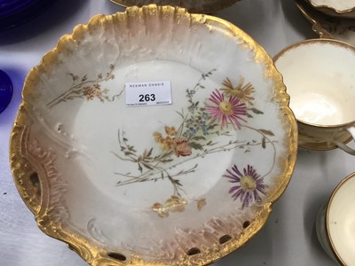 Lot 263 - Late 19 th century French Limoges dessert service with painted floral decoration -18 pieces and Royal Doulton teaware