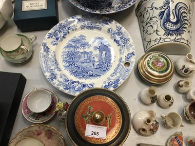 Lot 265 - Victorian More blue and white warming plate and lot decorated china