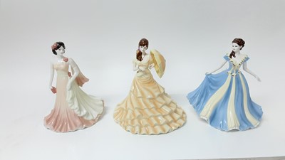 Lot 118 - Three Coalport Classic Elegance figures - Summer Breeze, Evening Romance and Forever Yours
