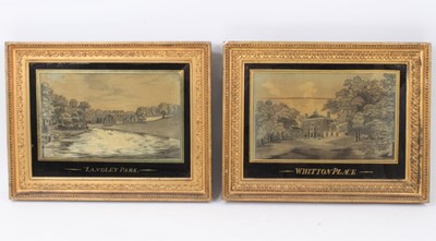 Lot 824 - Two Regency silk embroidery pictures of stately homes