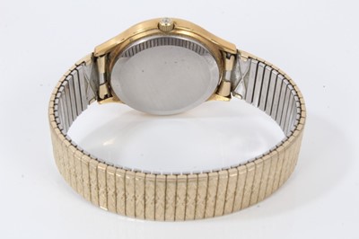 Lot 248 - 1980s gentleman's Omega De Ville gold plated quartz wristwatch in original box