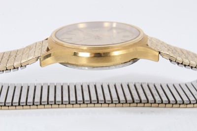 Lot 248 - 1980s gentleman's Omega De Ville gold plated quartz wristwatch in original box