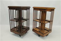 Lot 1465 - Pair Edwardian-style inlaid and burr walnut...