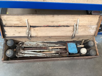 Lot 2605 - Croquet set in wooden case