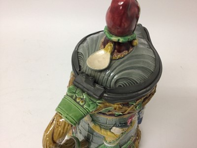Lot 94 - Victorian Minton Majolica 'Tower' jug, impressed marks for 1873, 33cm height