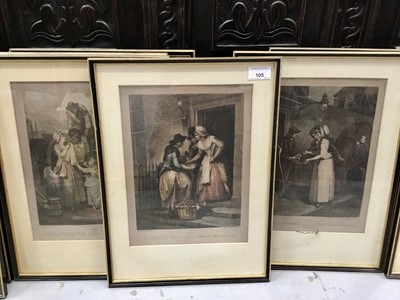 Lot 105 - Collection of twelve antique Francis Wheatley Cries of London engravings, in glazed frames