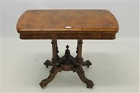 Lot 1467 - Victorian burr walnut veneered Carsd table...