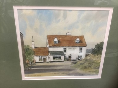 Lot 183 - Michael Norman watercolour - The Queens Head, Edwarton