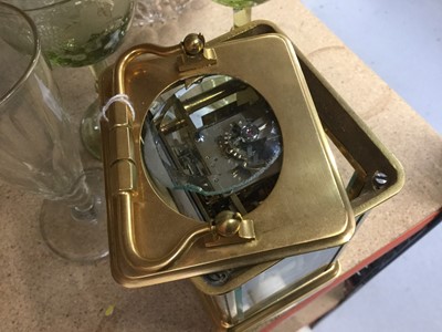 Lot 280 - 20th century French brass carriage clock