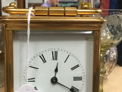 Lot 280 - 20th century French brass carriage clock