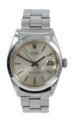 Lot 563 - 1970s gentlemen's Rolex Oyster Perpetual Date Superlative Chronometer stainless steel wristwatch, model 1500