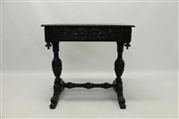 Lot 1473 - Late Victorian Carsved oak side table with...