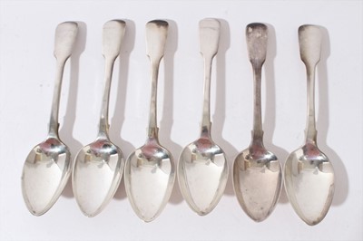 Lot 356 - Six various Georgian spoons makers and various dates