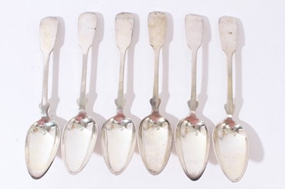 Lot 360 - Six 19th century Continental silver serving spoons dated 1856