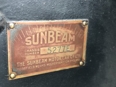 Lot 2053 - 1925 Sunbeam 14/40 Saloon, Registration No. NP 6215