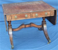 Lot 1475 - Regency-style mahogany sofa table with two...