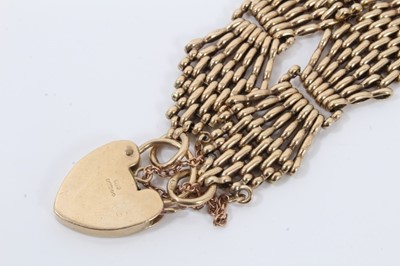 Lot 92 - 9ct gold gate bracelet with padlock clasp