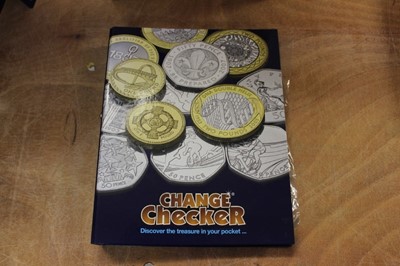 Lot 477 - G.B. - Change checker folders x 5, three of which contain coins, to include £5, £2, £1, 50p some taken from circulation but many in uncirculated condition (Qty)