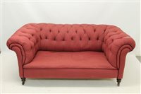 Lot 1476 - Late Victorian Chesterfield sofa with buttoned...