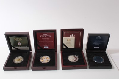 Lot 485 - World - Mixed Crowns to include silver Jersey Five Pounds 'King Canute' 2017, 'Battle of Britain 2017 (N.B. Both with selective 24ct gold plating), 'Duke of Edinburgh - 70 Years of Service' 2017 an...