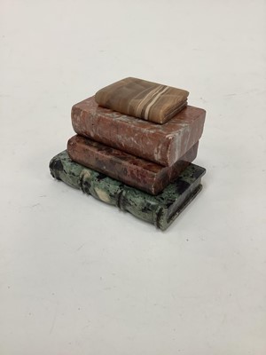 Lot 2583 - Group of four antique carved marble books