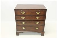 Lot 1479 - George II / III mahogany chest of drawers with...