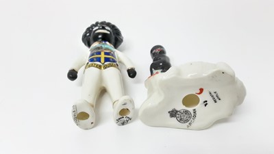 Lot 141 - Rare Arcadian Crested China - Baby being chased by a crocodile - Brighton, together with a rare Swan Crested China figure - Waterhouses (2)