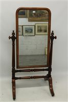 Lot 1483 - Victorian mahogany cheval mirror with arched...