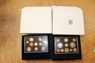 Lot 490 - G.B. - Royal Mint mixed proof sets to include 2000, 2001, 2002, 2003, 2004, 2005, 2006, 2007, 2008 and 2010 (N.B. Cased with Certificates of Authenticity) (10 coin sets)