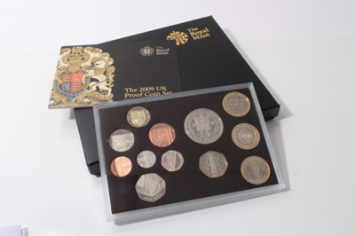 Lot 491 - G.B. - Royal Mint twelve coin proof set 2009 to include 'Kew Gardens' 50 pence (N.B. Cased with certificate of Authenticity) (1 coin set)