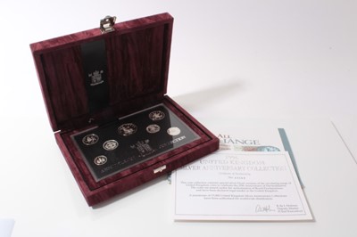 Lot 494 - G.B. - Royal Mint silver proof seven coin collection 'Commemorating 25th Silver Anniversary' 1996 (N.B. Cased with Certificate of Authenticity) (1 coin set)