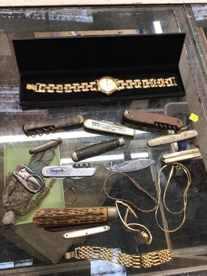 Lot 493 - Lot penknives and costume jewellery