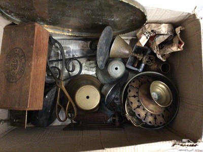 Lot 512 - Victorian bidet plus four boxes of metal ware