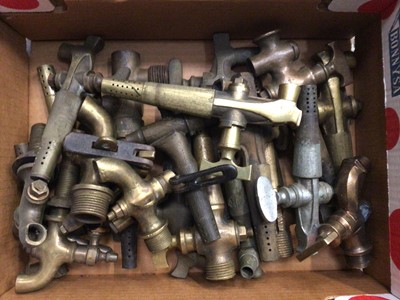 Lot 513 - Box of brass beer taps