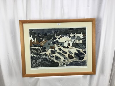 Lot 201 - Graham Clarke (b. 1941) linocut print Cadwith framed