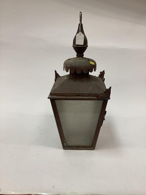 Lot 2621 - Victorian copper planted hanging lantern