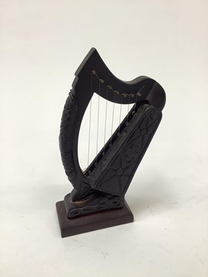 Lot 2582 - Irish Bog oak carving of a harp