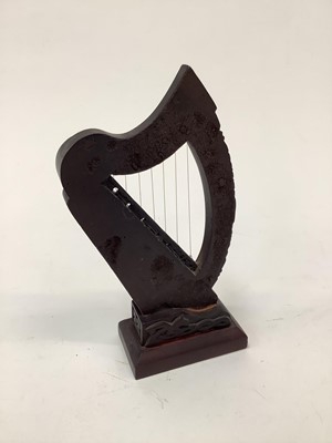 Lot 2582 - Irish Bog oak carving of a harp