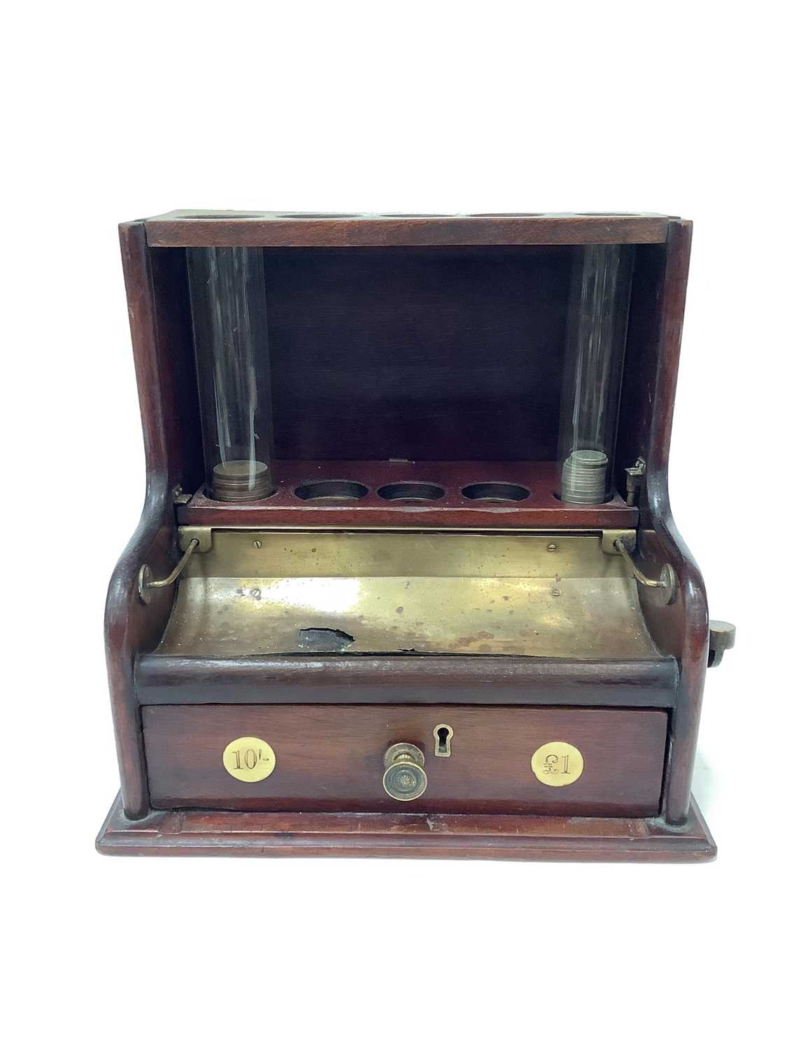 Lot 2590 - Unusual Edwardian mahogany shop till