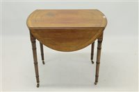 Lot 1490 - George III mahogany and satinwood crossbanded...