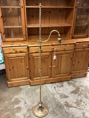 Lot 2629 - Brass adjustable reading / standard lamp- property of Yale University