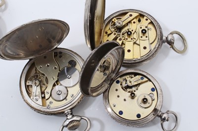 Lot 153 - Four Victorian and later silver cased pocket watches