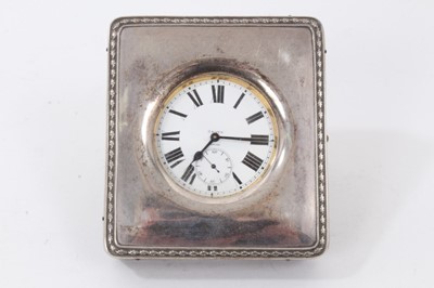 Lot 154 - Victorian Goliath travelling watch in silver mounted frame